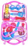 Teno Set Trusa Medicala Asistenta Doctor Teno®, joc de rol, 13 accesorii si cutie penntru depozitare, mini pacient, 37.5 x 21 cm, roz deschis