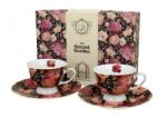 Duo Gift Porcelán kávés csésze szett - 100ml - Spring Roses Black