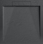 AREZZO design design STONE pala hatású öntött márvány zuhanytálca, 90x90 cm-es, antracit (2 doboz) (AR-DYT099LA)