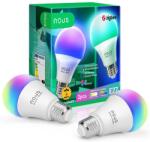 NOUS Pachet 2x Bec LED Nous P3Z Smart ZigBee RGB Bulb A60, 9W, 810lm, E27, Clasa F, compatibil Home Assistant prin ZigBee2mqtt, ZHA (P3Z-2P)