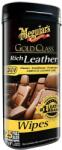Meguiar's Gold Class Rich Leather Nedves törlőkendők bőr tisztítására és karbantartására, 25 db, 18x23 cm (G10900MG)