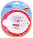 Stor - Veselă de plastic pentru copii 2 buc, PEPPA PIG Baby, castron, lingură, 13478 (8412497134786) Set pentru masa bebelusi