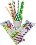 paper-trade. hu Papí szívószál, vegyes csíkos (6x200 mm) - 25 db/csomag