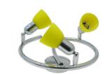 Landlite CLE-430A mennyezeti spotlámpa, 3x60W, sárga búrával, króm kivitel