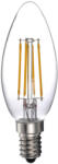 Landlite LED filament, E14, 4W, 400lm, 2700K, gyertya formájú fényforrás (LED-C35-4W/FLT)
