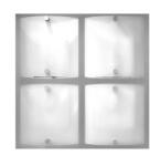 Landlite ARTUS 1174 modern fali / mennyezeti lámpa 4xG9 40W 230V (króm / matt-fehér üveg)