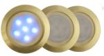 Landlite LED-GR01-3x0.5W , 3db-os matt arany földbe süllyesztett LED lámpa szett, kék fényű, IP44