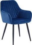 Coleis Set 6 scaune living, Beverly Colenis gama lux, catifea metal, 85x60x45 cm, Albastru
