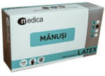  Manusi de examinare din latex, pudrate, Marimea M, 100 buc, Medica