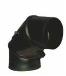 Inoxterm 300 mm belső átmérőjű 90°-os kazán füstcső könyök - fekete (Ø300 mm) (P1016)