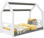 Komfortéka Házikó fenyő gyerekágy D2B/fehér-szürke