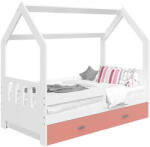 Komfortéka Házi fenyő gyerekágy D3C/fehér/rózsaszín fiók