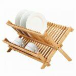 Kinghoff Сушилник за съдове Kinghoff KH 1631, 2 нива, Сгъваем, 40x33x24 см, Бамбук (KH 1631) - technomani