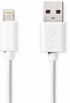 Nedis Cablu Lightning | USB 2.0 | Apple Lightning, 8 pini | Mufa USB-A | 480 Mbps | Placat cu nichel | 2.00 m | Rotund | PVC | Alb | Etichetă (CCGL39300WT20)