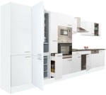 Leziter Yorki 430 konyhabútor fehér korpusz, selyemfényű fehér fronttal alulfagyasztós hűtős szekrénnyel (L430FHFH-AF) - homelux