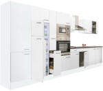 Leziter Yorki 420 konyhabútor fehér korpusz, selyemfényű fehér fronttal felülfagyasztós hűtős szekrénnyel (L420FHFH-FF) - homelux