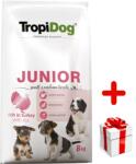 TropiDog Tropidog Premium Junior kis és közepes fajták lazac rizzsel 8kg + MEGLEPETÉS A KUTYÁDNAK