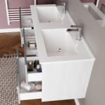 Savinidue IRIS 120 fürdőszobaszekrény szett (alsószekrény + porcelán mosdó + tükör + lámpa)