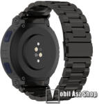  Fém okosóra szíj - FEKETE - rozsdamentes acél, csatos - 182mm hosszú, TENGELY NÉLKÜL! - Xiaomi Amazfit Active Edge