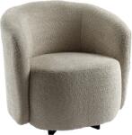 TEMPO KONDELA Fotoliu rotativ de design, material textil bej, ENVY