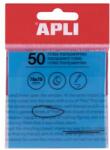 APLI Öntapadó jegyzettömb, átlátszó, vízálló, 75x75 mm, 50 lap, APLI, kék (19571) - irodaszermost