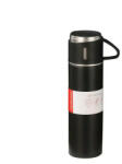  Rozsdamentes acél , szilikon bevonattal mini termosz és + 2 db csésze szett, 500 ml-es, fekete (5995206011279)