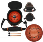  Tongue Drum din Otel - Handpan Rosu 7 Note - 8 Inch/20, 3 cm - 1 Buc Castron