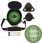  Tongue Drum din Otel - Handpan Verde 7 Note - 8 Inch/20, 3 cm - 1 Buc Castron