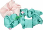 Miss Trucco Zöld és rózsaszín selyem hajgumik - Small