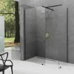 RAVAK Walk-In perete cabină de duș walk-in 140 cm negru mat/sticla transparentă GW9WM0300Z1