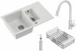 Quadron Comfort 156 chiuveta cu baterie și accesorii alb/alb HCQP57850BIK_3673500WHM (HCQP57850BIK3673500WHM)