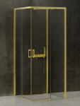 NEW TRENDY Prime Light Gold cabină de duș 90x90 cm pătrat auriu luciu/sticlă transparentă K-1190 (K1190)