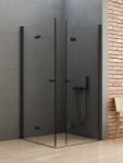 NEW TRENDY New Soleo Black cabină de duș 90x80 cm dreptunghiular negru mat/sticlă transparentă D-0234A/D-0239A (D0234A/D0239A)
