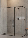 NEW TRENDY New Modus Black cabină de duș walk-in 150x90 cm dreptunghiular negru semi lucios/sticlă transparentă EXK-5665