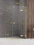 NEW TRENDY Avexa Gold Shine cabină de duș 80x80 cm pătrat auriu luciu/sticlă transparentă EXK-1692 (EXK1692)