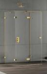 NEW TRENDY Eventa Gold Shine cabină de duș 80x80 cm pătrat auriu luciu/sticlă transparentă EXK-4792 (EXK4792)
