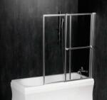 POLYSAN Olbia paravan cadă 123 cm două piese argint luciu/sticlă transparentă 30317 (30317)