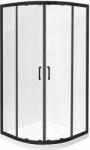 Besco Modern Black cabină de duș 90x90 cm semicircular negru mat/sticlă transparentă MPB-90-190-C (MPB90190C)