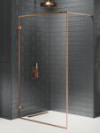 NEW TRENDY Avexa Copper Brushed perete cabină de duș walk-in 100 cm cupru periat/sticla transparentă EXK-3799