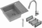 Quadron Comfort 116 chiuveta cu baterie și accesorii gri/oțel HCQP6250SZK_3673500BS (HCQP6250SZK3673500BS)