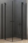 NEW TRENDY New Soleo Black cabină de duș 100x100 cm pătrat negru mat/sticlă transparentă K-0556 (K0556)