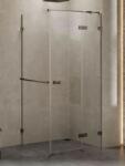 NEW TRENDY Avexa Gunmetal Brushed cabină de duș 100x90 cm dreptunghiular gunmetal periat/sticlă transparentă EXK-3302 (EXK3302)