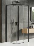 NEW TRENDY Prime Black cabină de duș 90x80 cm dreptunghiular negru mat/sticlă transparentă K-0994 (K0994)