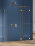 NEW TRENDY Avexa Gold Brushed cabină de duș 80x80 cm pătrat auriu periat/sticlă transparentă EXK-3101 (EXK3101)