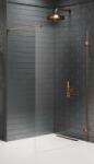 NEW TRENDY Avexa Copper Brushed perete de duș 60 cm cupru periat/sticla transparentă EXK-7133