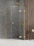 NEW TRENDY Avexa Gold Shine cabină de duș 110x110 cm pătrat auriu luciu/sticlă transparentă EXK-1858 (EXK1858)