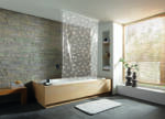 Kleine Wolke Duschrollo jaluzele de duș fără casete 240x128 cm transparent-alb 3321114747 (3321114747) Perdea de dus