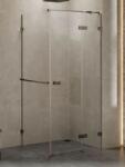 NEW TRENDY Avexa Gunmetal Brushed cabină de duș 100x80 cm dreptunghiular gunmetal periat/sticlă transparentă EXK-3291 (EXK3291)