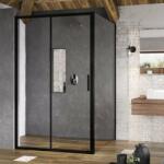 RAVAK Blix Slim perete de duș 80 cm negru mat/sticla transparentă X9BM40300Z1 (X9BM40300Z1)