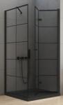 NEW TRENDY New Soleo Black cabină de duș 90x90 cm pătrat negru mat/sticlă cu model D-0290A/D-0121B (D0290A/D0121B)